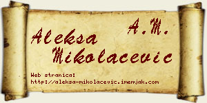 Aleksa Mikolačević vizit kartica